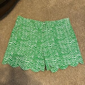 Kayce Hughes Scalloped Hem Shorts with Pockets